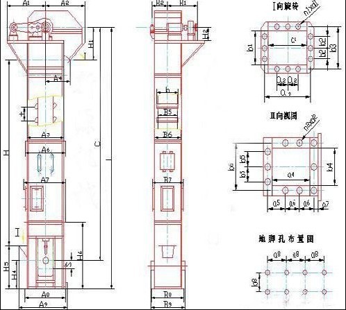 板鏈斗式提升機(jī)外形圖